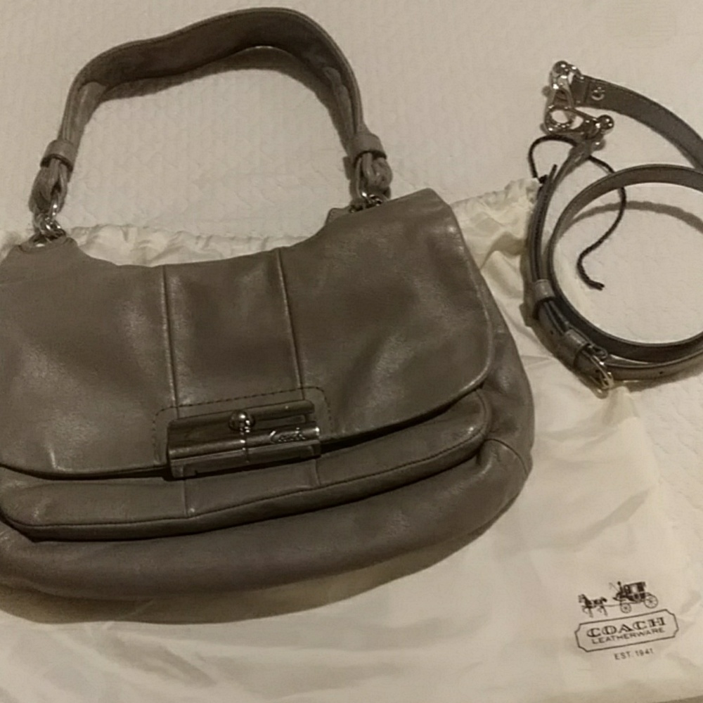 Gray coach purse